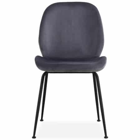 Remy Dining Chair Set of 2 Fabric Seat with Metal Frame - Charcoal - Image 2