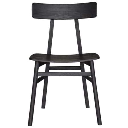 Claire Dining Chair Set of 2 Solid Oak Wood Timber Seat Furniture - Black - Image 2