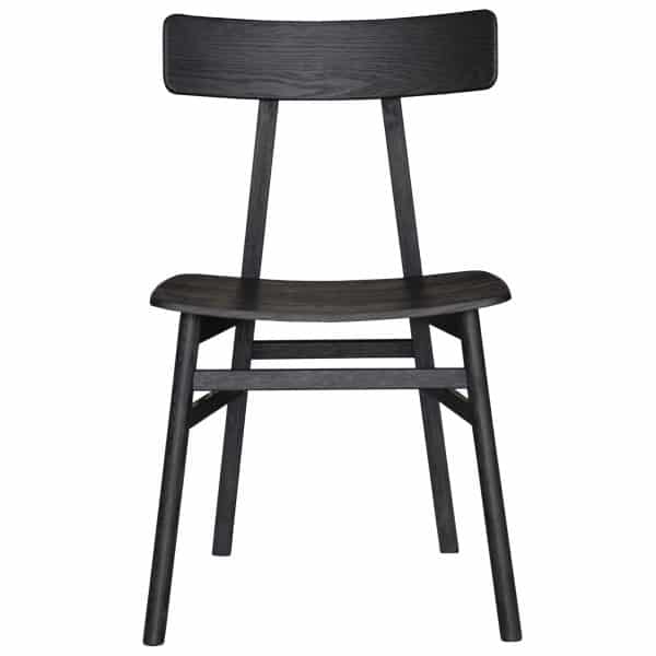 Claire Dining Chair Set of 6 Solid Oak Wood Timber Seat Furniture - Black - Image 2