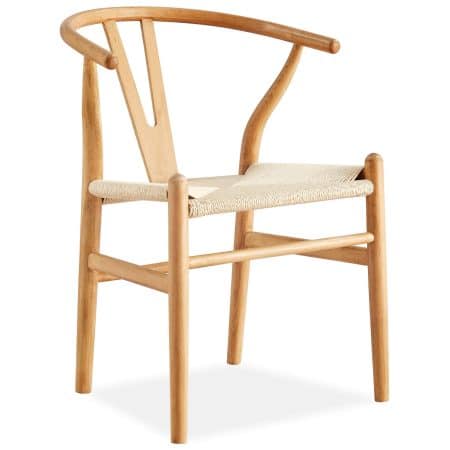 Anemone  Set of 4 Wishbone Dining Chair Beech Timber Replica Hans Wenger Natural - Image 2