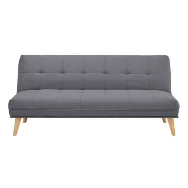 Jovie 3 Seater Sofa Queen Bed Fabric Uplholstered Lounge Couch - Mid Grey