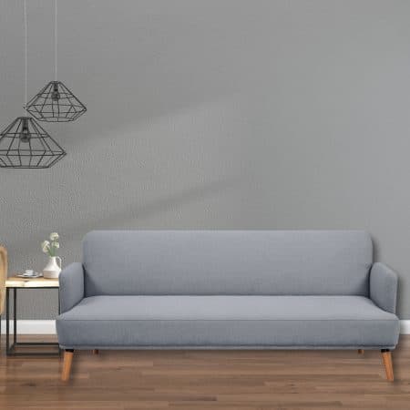 Brianna 3 + 2 Seater Sofa Fabric Uplholstered Lounge Couch - Light Grey - Image 2