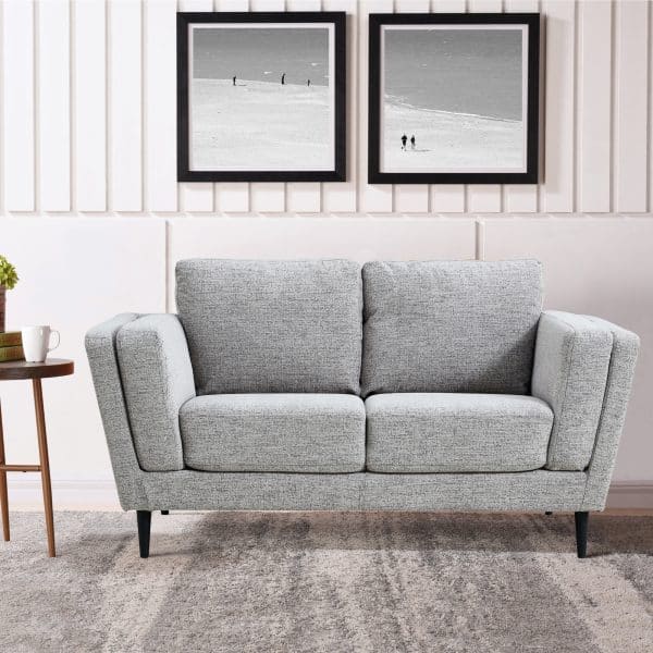 Skylar 2 Seater Sofa Fabric Uplholstered Lounge Couch - Pepper - Image 2