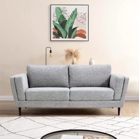 Skylar 3 Seater Sofa Fabric Uplholstered Lounge Couch - Pepper - Image 2