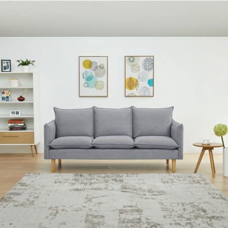 Sinatra 3 Seater Fabric Sofa Lounge Couch Grey - Image 2