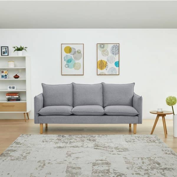 Sinatra 3 Seater Fabric Sofa Lounge Couch Grey - Image 2
