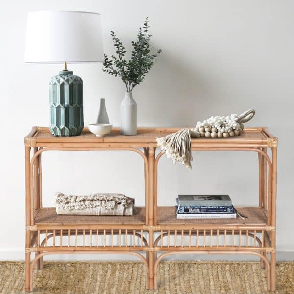 Earthy 120cm Rattan Cane Console Entry Entrance Hallway Table - Natural - Image 2