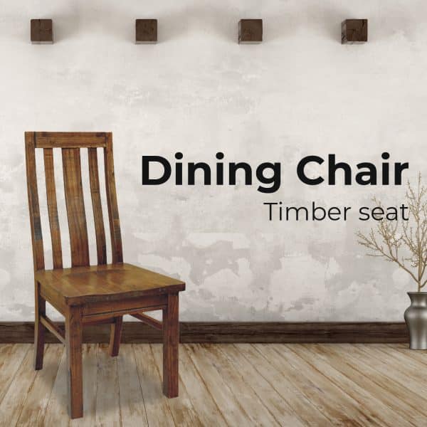 Birdsville Dining Chair Set of 2 Solid Mt Ash Wood Dining Furniture - Brown - Image 2