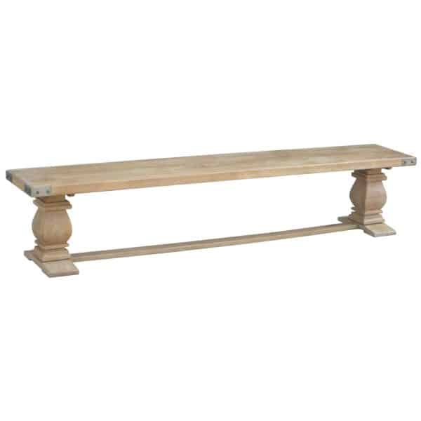 Gloriosa Dining Bench 230cm 3 Person Chair Solid Mango Timber Wood - Honey Wash - Image 2
