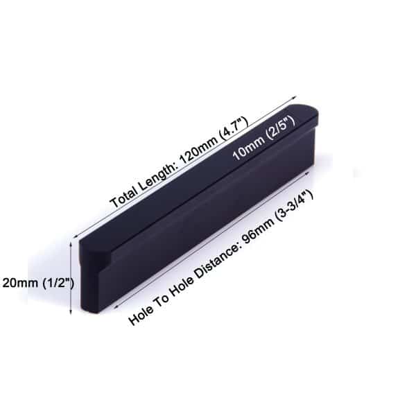 Solid Zinc Furniture Kitchen Bathroom Cabinet Handles Drawer Bar Handle Pull Knob Black 96mm - Image 2