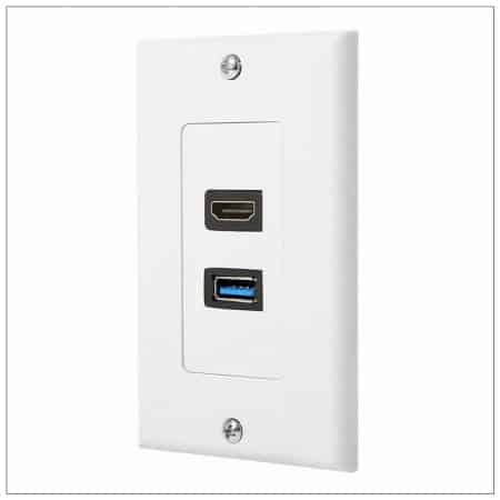 HDMI USB 3.0 Audio Stereo Pass Through Component Composite Wall Plate Panel