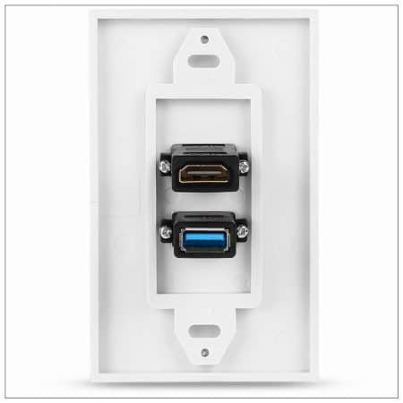 HDMI USB 3.0 Audio Stereo Pass Through Component Composite Wall Plate Panel - Image 2