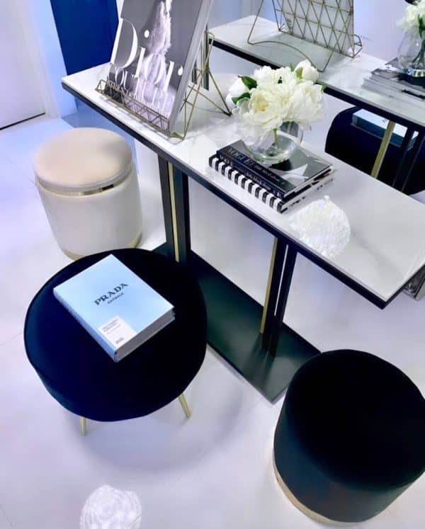 Interior Ave - Pandora Stone Marble Console - Marble & Black - Image 2