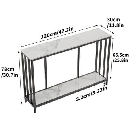 Interior Ave - Bronte Dual Layer Marble Stone Console - White Marble Stone - Image 2