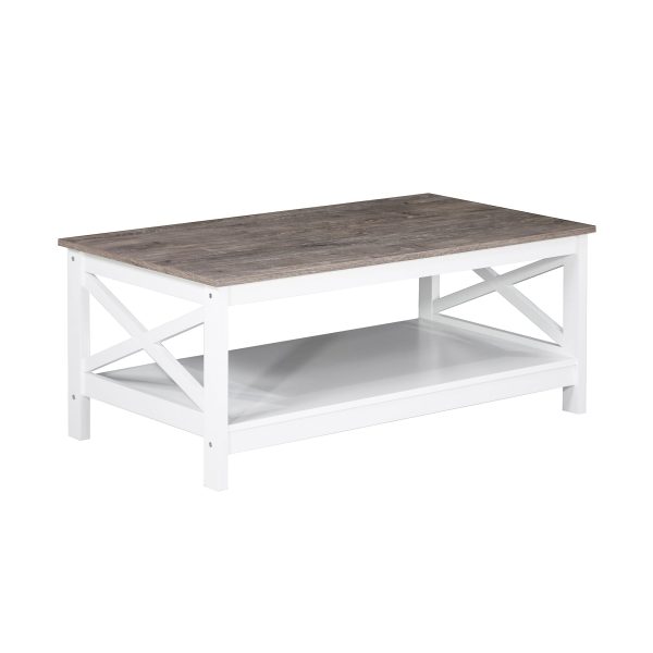 Coastal Coffee Table in White and Grey - Image 2