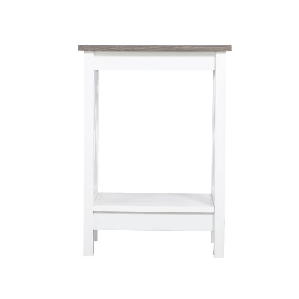 Coastal Side Table in White and Grey - Image 2