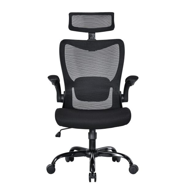 MONA Ergonomic High Back Flipped Armrest Task Chair In Black - Image 2