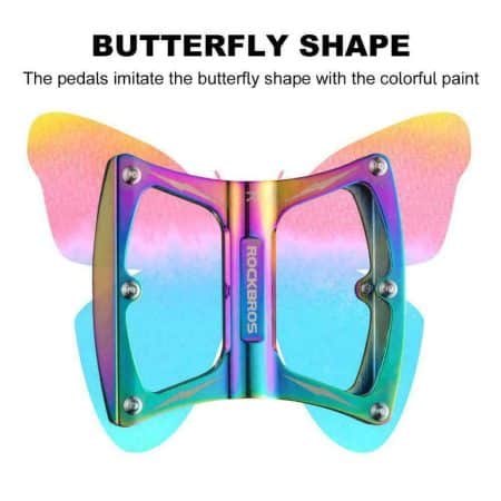 Flat Pedal Butterfly BMX MTB Ultralight 156g Multi Colour Tri Bearing Stud Pin Grips Rockbros - Image 2
