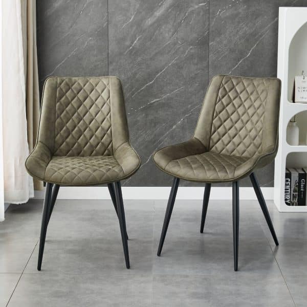 Tyler Fabric Chair (Set of 2) - Olive Green - Image 2