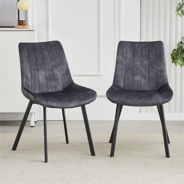 Sloane Fabric Dining Chairs (Set of 4) - Grey - Image 2