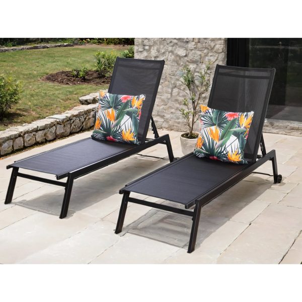 Sirocco (Set of 2) Sunloungers - Black - Image 2