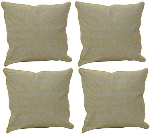Pack of 4 Azuk Mustard Yellow & Grey 50cm x 50cm Cushion Covers - Image 2