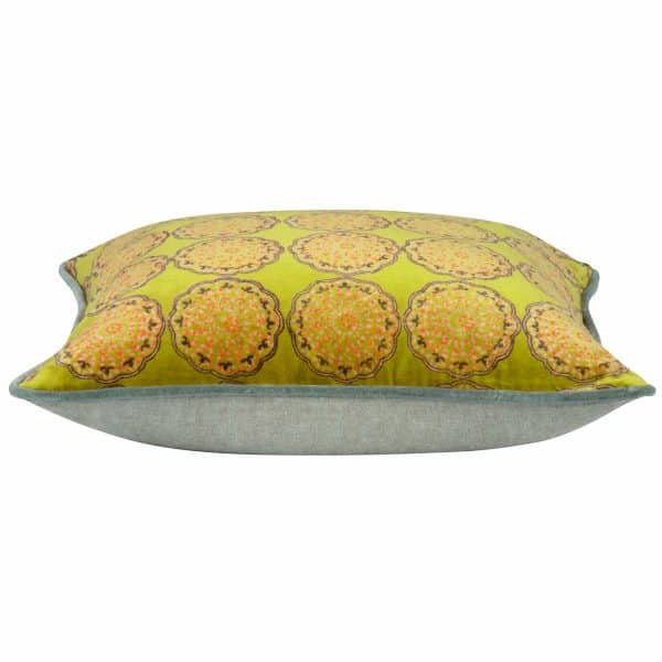 Pack of 4 Duffy Mustard and Grey Square Cushion Covers - Image 2