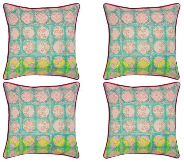 Pack of 4 Avia Fuchsia Cushion Covers Multicoloured Coloured - Image 2