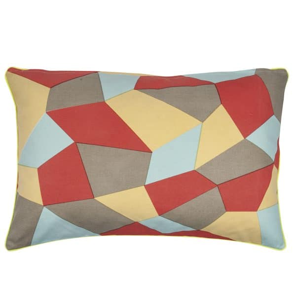 Pack of 4 Geo Beige Geometric Design 40x60cm Rectangle Cushion Covers - Image 2