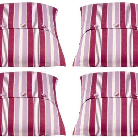 Pack of 4 Coste Fuchsia 50x50cm Striped Cushion Cover