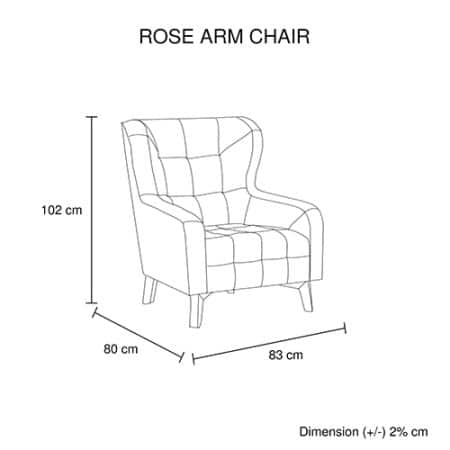 Armchair High back Lounge Accent Chair Designer Printed Fabric with Wooden Leg - Image 2