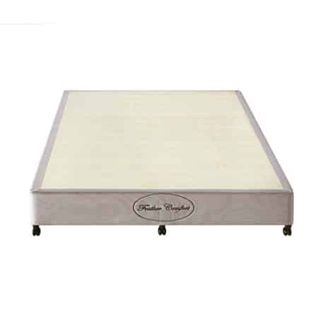 Mattress Base Ensemble Double Size Solid Wooden Slat in Beige with Removable Cover - Image 2