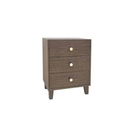 Bedside Table MDF 3 Drawers Side Table Night Stand Storage in Brown Colour - Image 2