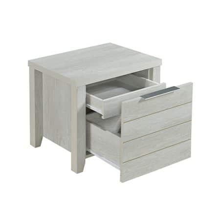 Bedside Table 2 drawers Storage Table Night Stand MDF in White Ash - Image 2