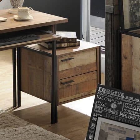 Bedside Table 2 drawers Night Stand Particle Board Construction in Oak Colour - Image 2