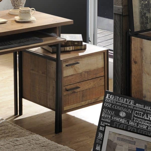 Bedside Table 2 drawers Night Stand Particle Board Construction in Oak Colour - Image 2
