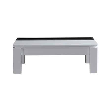 Coffee Table High Gloss Finish Lift Up Top MDF Black & White Colour Interior Storage - Image 2