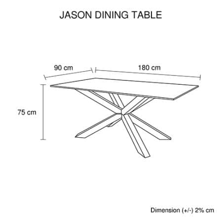 Dining Table in Crisscross Shaped High Glossy Stainless Steel Base with 12mm Tempered Glass Top - Image 2