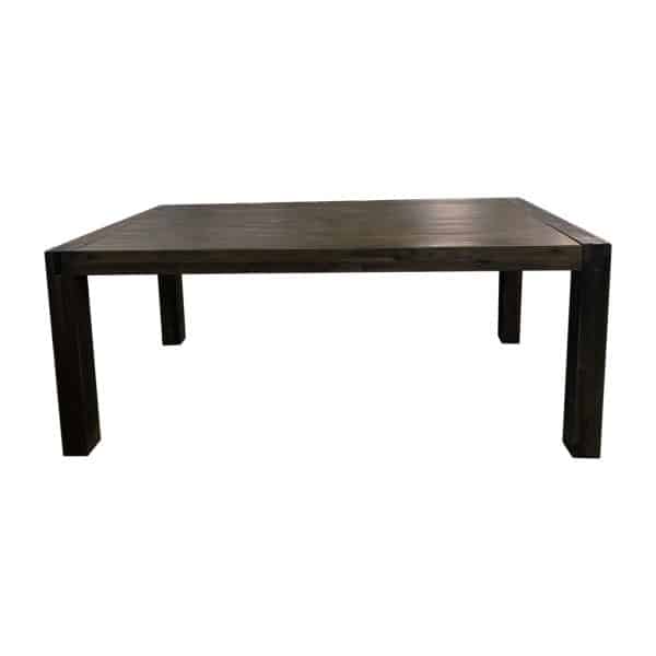 Dining Table 180cm Medium Size with Solid Acacia Wooden Base in Chocolate Colour - Image 2