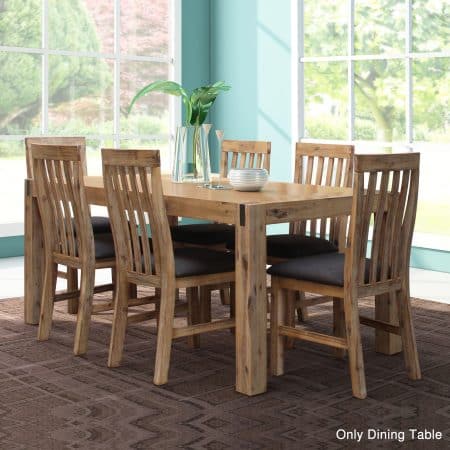 Dining Table 180cm Medium Size with Solid Acacia Wooden Base in Oak Colour - Image 2