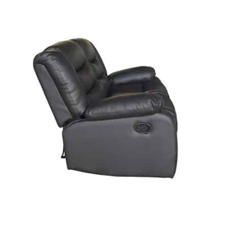 2 Seater Recliner Sofa In Faux Leather Lounge Couch in Black - Image 2