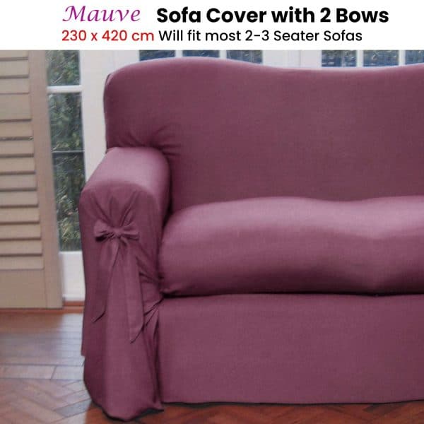Mauve Sofa Cover 2 to 3 Seater 230 X 420cm - Image 2
