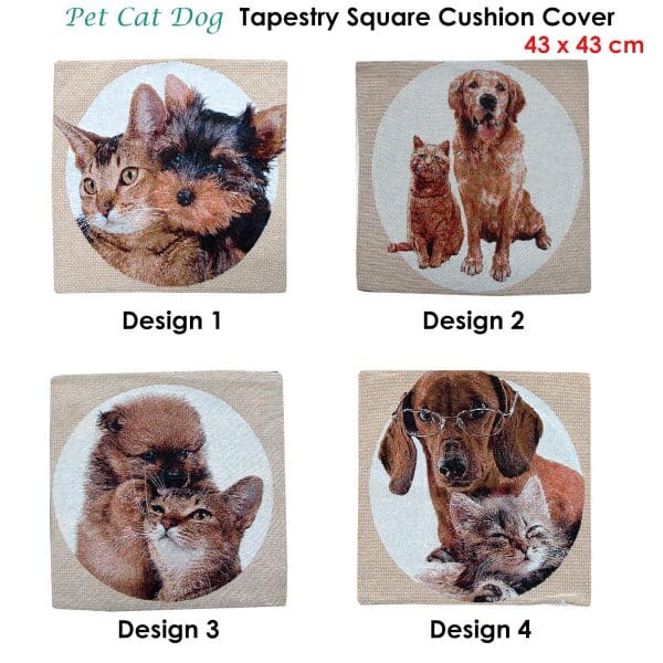 Tapestry Pet Cat Dog Square Cushion Cover Design 3 - Image 2