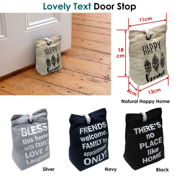 Door Stop Bag Black Approx 0.98kg - Image 2