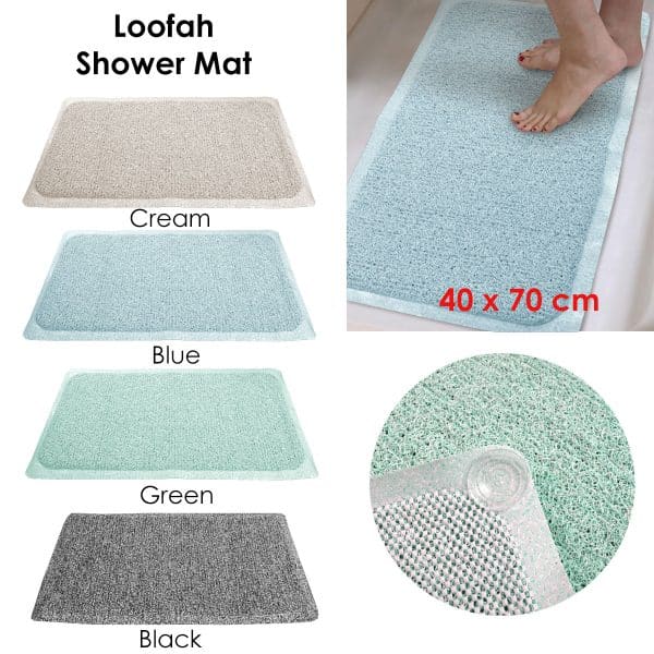 Loofah Shower Mat Black - Image 2