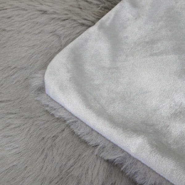 Tuscany Luxury Faux Sheep Wool Fur Throw Rug Silver - Image 2