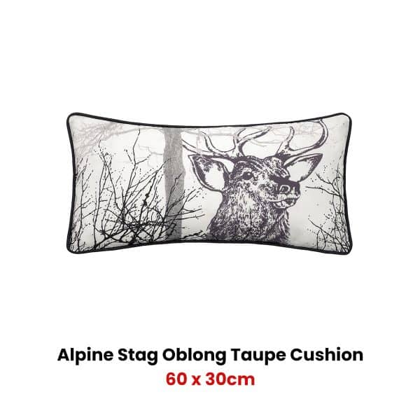 Bianca Alpine Stag Taupe Jacquard Oblong Filled Cushion - Image 2