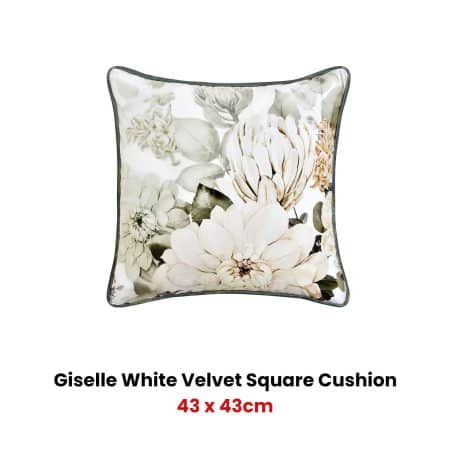 Bianca Giselle Square White Velvet Cushion - Image 2