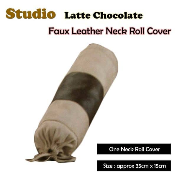Studio Latte Chocolate Faux Leather - Neckroll Cover - Image 2