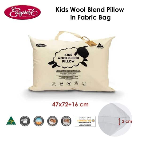 Easyrest Kids Wool Blend Standard Pillow in Fabric Bag - Image 2